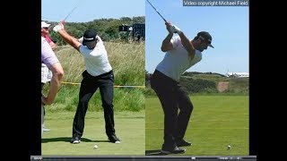 Jon Rahm golf swing  Long Iron faceon amp downtheline July 2017 [upl. by Hendricks]