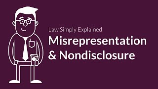 Misrepresentation and Nondisclosure  Contracts  Defenses amp Excuses [upl. by Rheinlander]