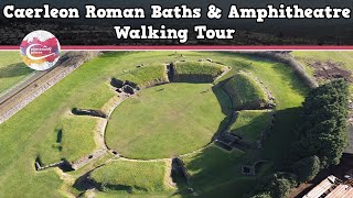 CAERLEON ROMAN BATHS amp AMPHITHEATRE WALES  Walking Tour  Pinned on Places [upl. by Ilaw]