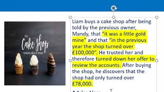 How to apply misrepresentation Liam cupcake scenario [upl. by Anaya]