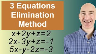 Solving Systems of 3 Equations Elimination [upl. by Alyahs]