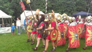 Roman Reenactment at the Amphitheatre in Caerleon Marching In [upl. by Yor]