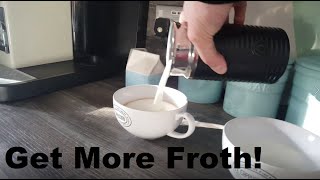 How to Get More Froth from Your Nespresso Coffee Aeroccino  Nespresso tips and help [upl. by Yggam189]