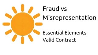 Fraud vs Misrepresentation  Other Essential Elements of a Valid Contract  CA CPT  CS amp CMA [upl. by Swihart]